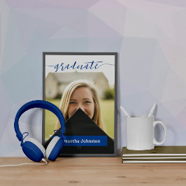 Blått Student-skript, modern foto Poster