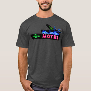Blått Svälj motel Neon-signeringsväg 66 T Shirt