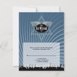 Blått svarskort för klubb Pub Mitzvah-OSAN OSA Kort