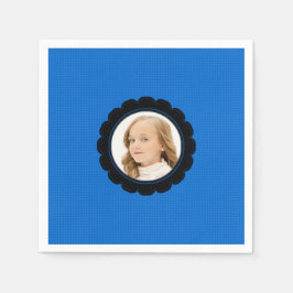 Blått svart färdigt utbytesbild pappersservett