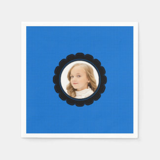 Blått svart färdigt utbytesbild pappersservett