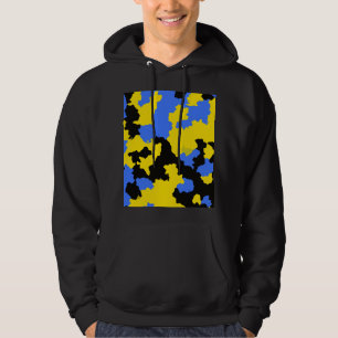Blått svart gult - utdrag hoodie