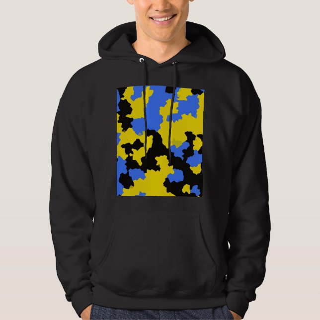 Blått svart gult - utdrag hoodie (Framsida)
