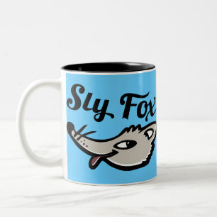 Blått/svart mugg-foxgrafik Två-Tonad mugg