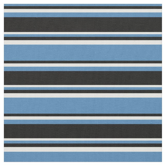 Blått, svart och lätt cyan stripe Mönster Tyg (Närbild)