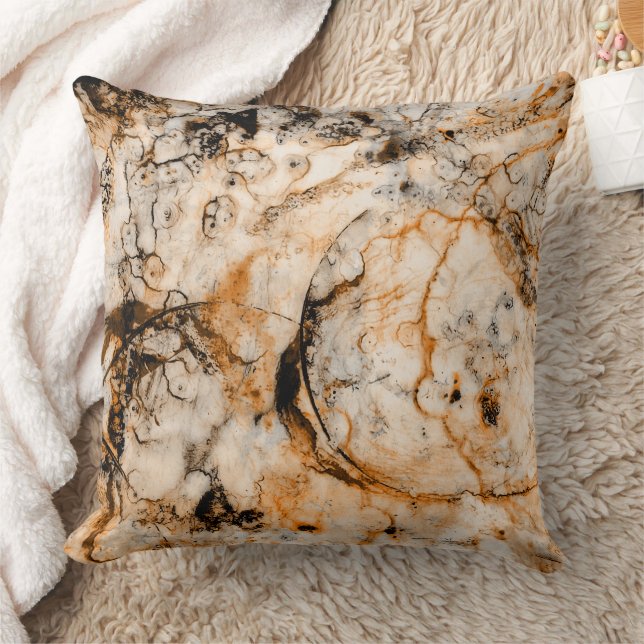 Blått svart pil med marmorerad organisk Abstrakt ( Kudde (Filt)