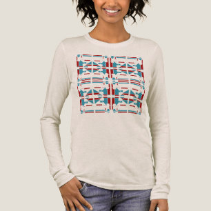 Blått, svart, sydvästra konst, design av stora pla t shirt