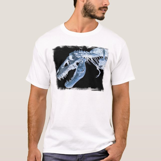 Blått & svart T-Rex röntgar benfotoet Tröja (Framsida)