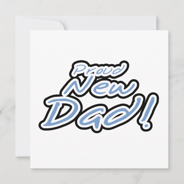 Blått/svart text Proud nya pappa-presentationer (Framsida)