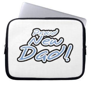 Blått/svart text Proud nya pappa-presentationer Laptop Sleeve