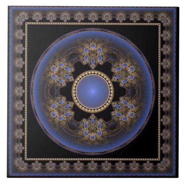 Blått synligt rektangulärt framlagt mönster kakelplatta (Framsidan)