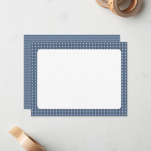 Blått T-kort (Cute Blue Blommigt Patternated Blank Anteckningskort