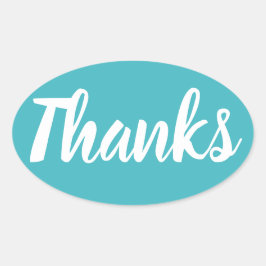 Blått tack för ditt enkla affärsmärke ovalt klistermärke