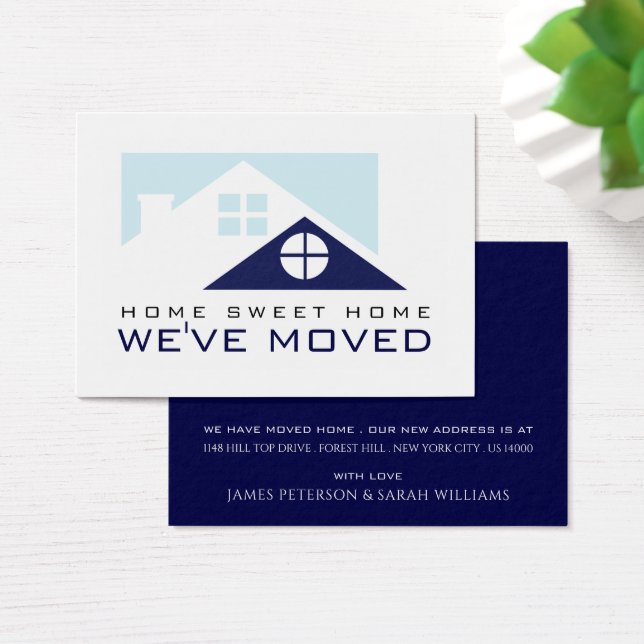 Blått tak, byte av Adress-kort Visitkort (Skivbord)