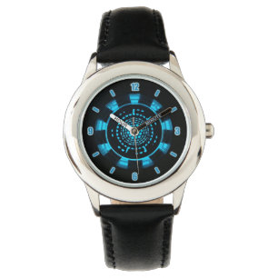 Blått tänder glödande bågreaktordesign armbandsur
