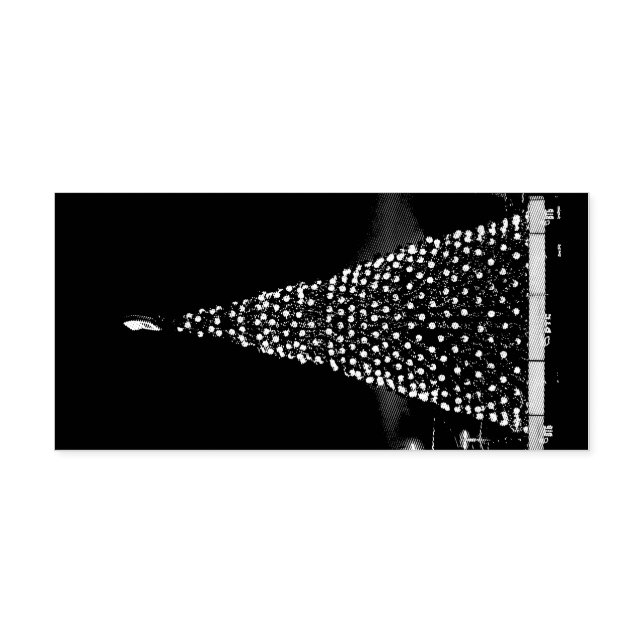 Blått tänder julgranen självfärgande stämpel (Design)