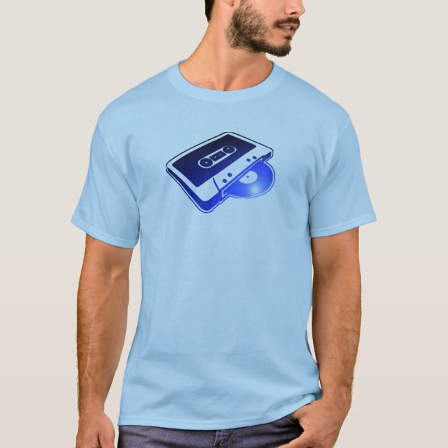 Blått Tape'n'Record T Shirt (Framsida)