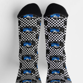 Blått Tävling-kort - Checkerboard-sport
