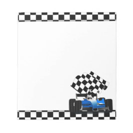 Blått Tävling-kort med kontrollerad Flagga Anteckningsblock