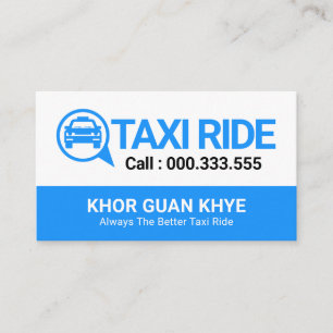 Blått Taxi-Tal Visitkort