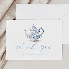 Blått Téa Party Tacksamhetskort Tack Kort