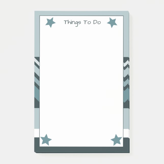 Blått - Teal och Light Blue Post-it Block (Framsida)