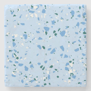 Blått Terrazzo Mönster Stenunderlägg