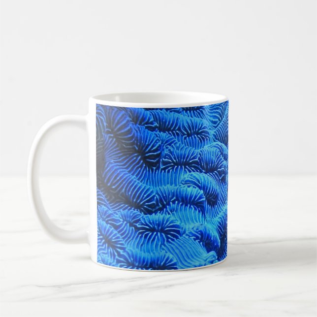 Blått textilier kaffemugg (Vänster)