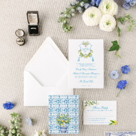 Blått Tile-detaljförslutning för Medelhavet Stil Anteckningskort