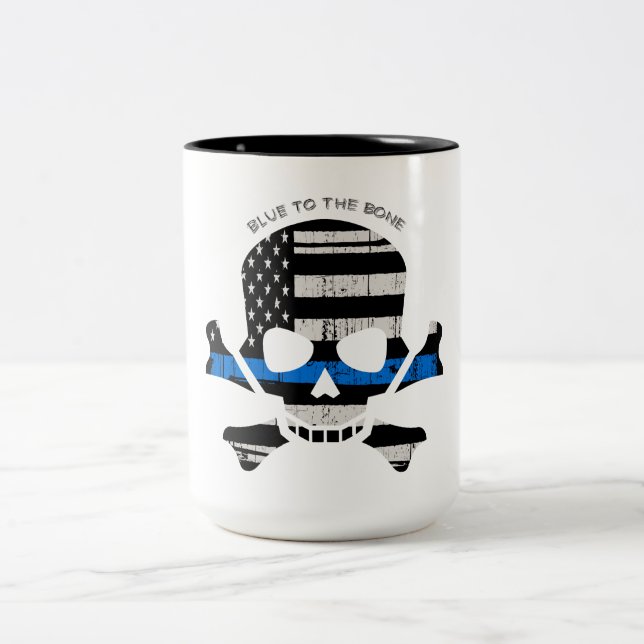 Blått till benet (färg) Två-Tonad mugg (Center)