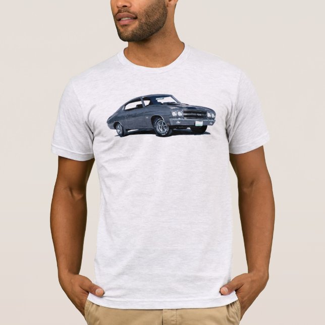 Blått tonar t-skjortan för halvton '70 Chevelle Tee (Framsida)