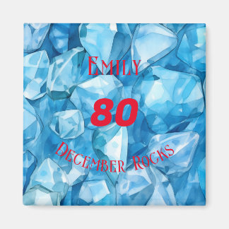 Blått Topaz-Thecko decemberfödelsedag Magnet