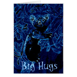 Blått Träd Koala Bear-Anpassningsbar Hälsningskort