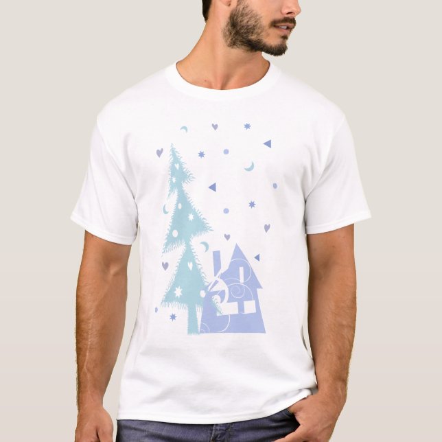 &Blått träd T-shirt (Framsida)