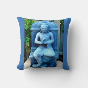 Blått trädgårds- Buddha kudder Kudde