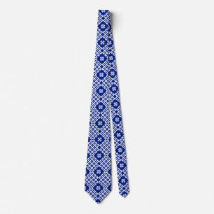 Blått traditionellt baltiskt lettiskt Mönster Tie Slips
