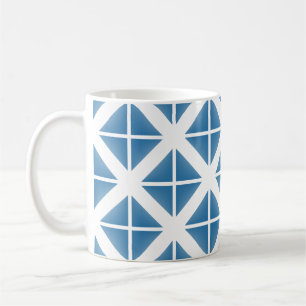 Blått Trendig, triangel Mönster Kaffemugg
