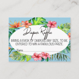 Blått tropiskt Låt oss flamingle-blöjor Raffle Bil Tilläggskort