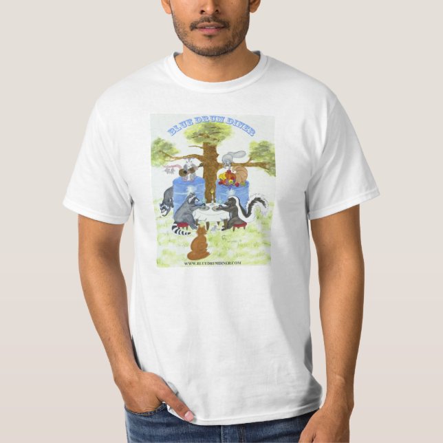 Blått trummar middagT-tröja Tee Shirt (Framsida)