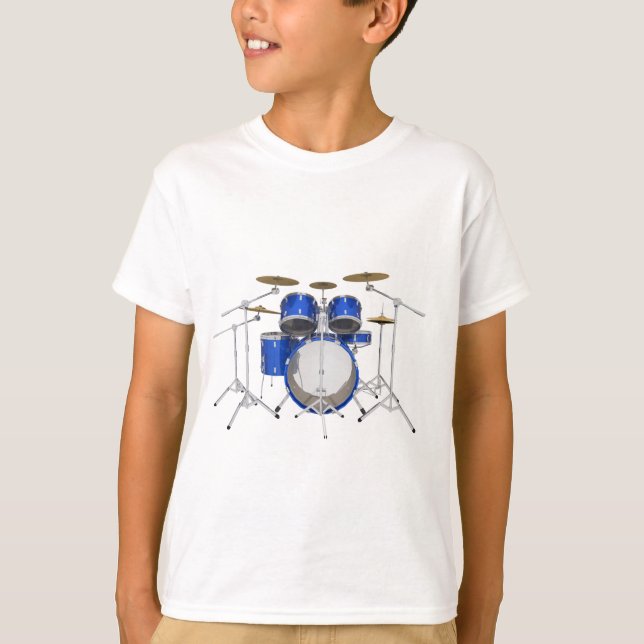 Blått trummar satsen: tee shirt (Framsida)