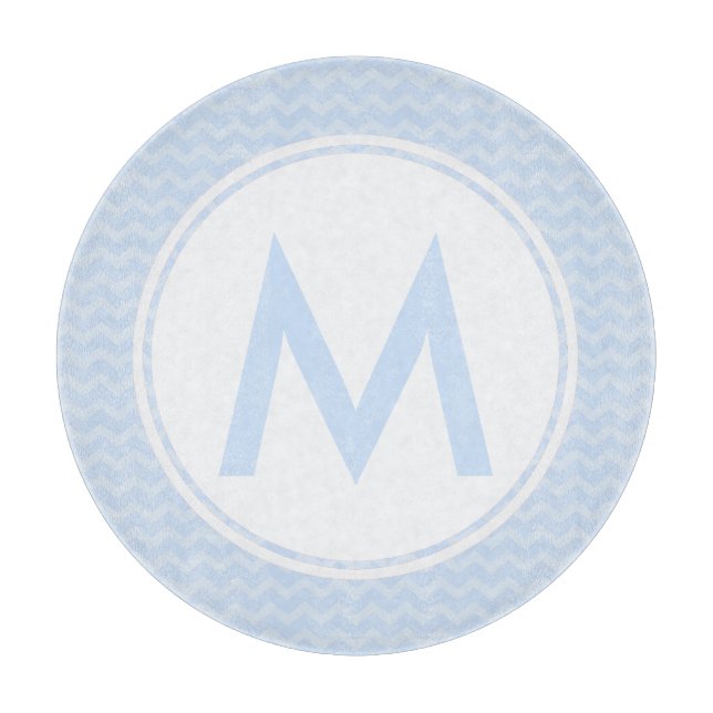 Blått tuggregat, monogram glasskärl, 12 tum (Framsidan)