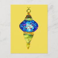Blått turkiskt lampa, mosaikkonst, vattenfärg