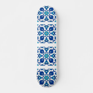 Blått turkiskt mönster Souvenir Mini Skateboard Bräda 18,5 Cm