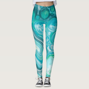 Blått, Turquise Sea Vinkarare och Bubbles Leggings