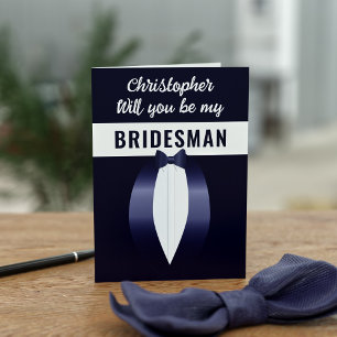 Blått Tuxedo Bröllop Brudens sida Frieri kort