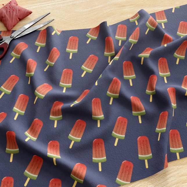 Blått tyg för Watermelon Popsicle Mönster (A fun watermelon Popsicle pattern fabric just for you)