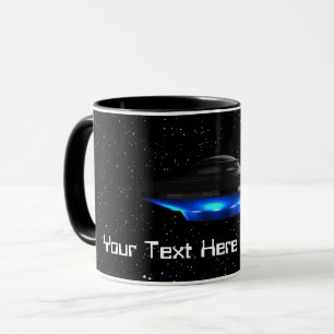 Blått UFO-UFO för Coola av textutjämnat flygområde Mugg
