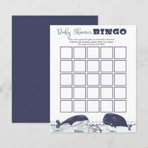 Blått under havets tema Baby Shower Bingo I