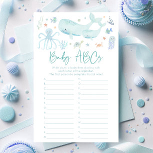 Blått under Sea Baby ABCs Shower Game