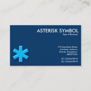 Blått utmärka med en asterisk symbolet - mörk - visitkort